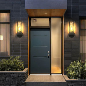 Recién llegado, apliques de jardín modernos, lámparas de pared LED impermeables negras creativas para exteriores, patio, Villa, calle Solar de aluminio - Product Image 4