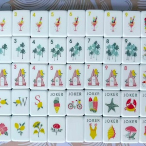 Juego de Mahjong Personalizado Estilo Americano, 160 Piezas, Color Azul Brisa Marina, Pintado a Mano en Acrílico, Plegable, Moderno y Lujoso, Set de Regalo - Product Image 4
