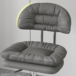 Cloud Shaped Swivel Salon <b>Stool</b> Adjustable Height <b>Cushioned</b> Backrest Metal Chair for Beauty Manicure Makeup - Product Image 3