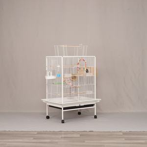 Grande Gabbia per Uccelli Bianca |   Allevamento di pappagalli in famiglia europeo-americana |   Stile minimalista |   Interazione Spaziosa con Volo e Visione Facilitata - Product Image 5