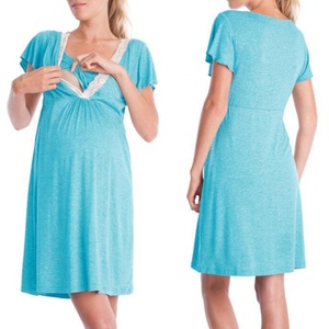 Fabbrica professionale di produzione delle donne in gravidanza <span class=keywords><strong>camicia</strong></span> <span class=keywords><strong>da</strong></span> <span class=keywords><strong>notte</strong></span> <span class=keywords><strong>vestito</strong></span> con allattamento al seno pigiami - Product Image 5