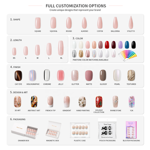 <span class=keywords><strong>Uñas</strong></span> Postizas Elegantes con Diseño de Estrella Dorada, 32 Piezas, <span class=keywords><strong>Uñas</strong></span> Postizas de Lujo al por Mayor, Certificadas por MSDS, Estilo Salón - Product Image 5