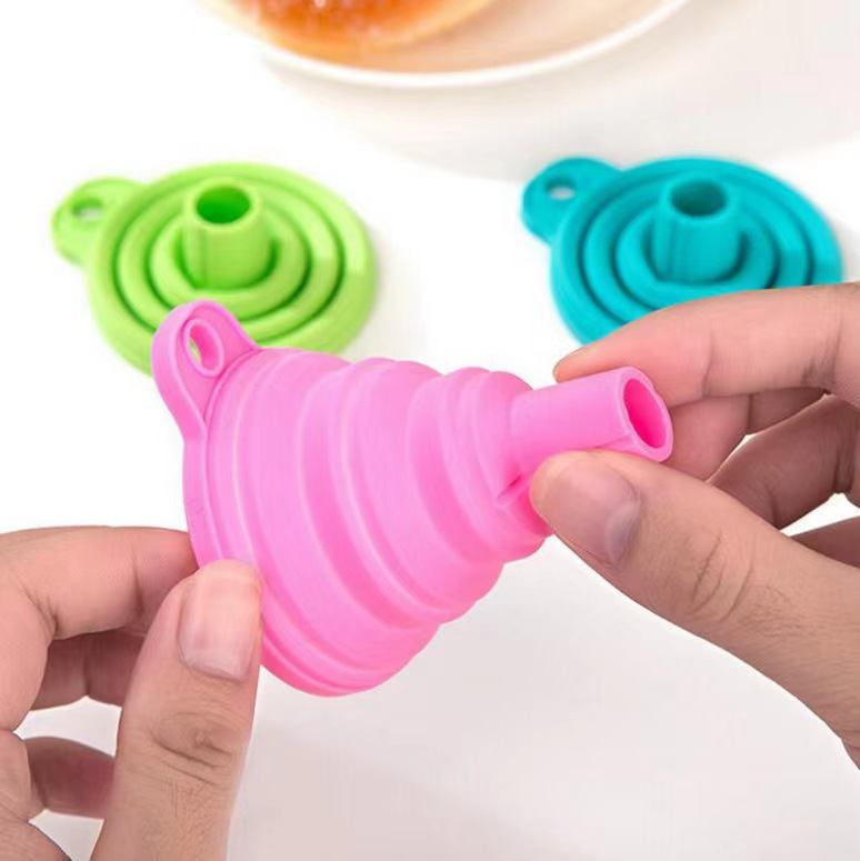 Funil de silicone dobrável para cozinha, venda quente de utensílios de cozinha, dobrável, para cozinha