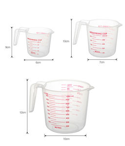 BPA ฟรี3แพ็ควางซ้อนกันได้1/<span class=keywords><strong>2</strong></span>/4ถ้วยความจุจับจับถ้วยพลาสติกวัดชุด - Product Image 6