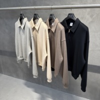 Sweat-shirt à col polo mi-zippé ample à manches longues et épaules tombantes 320G, nouvelle collection automne, personnalisé pour hommes, par les fabricants de vêtements