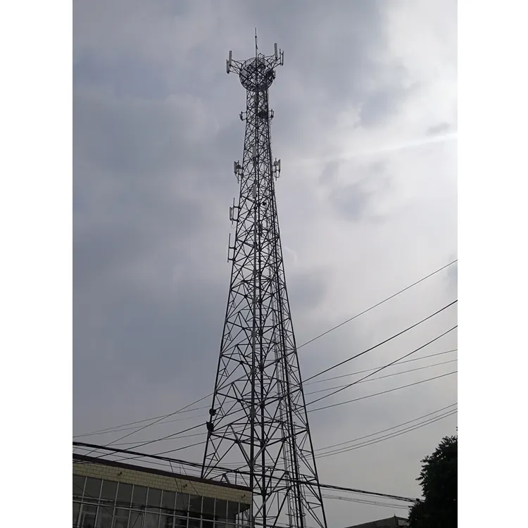 TIA/EIA-222-G hot dip galvanis 25m 30m 35m 40m 45m 50m 55m 60m 3 kaki menara komunikasi microwave baja kisi