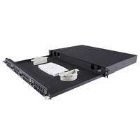 Panel Patch Fiber ODF Rak 19 Inci dengan 1U 12 48 96 144 Port, Terpasang di Rak, Berbahan Baja Cold-rolled Berlapis Bubuk, untuk Pusat Data FTTX