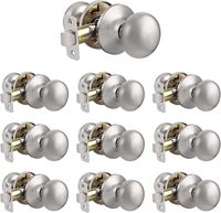 Poignée de porte intérieure sans clé en nickel brossé pour salle de bain, chambre, maison, hôtel, bureau – Quincaillerie