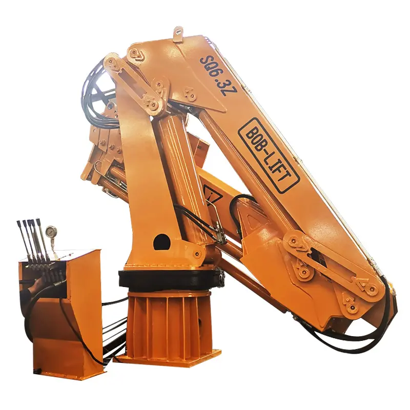 6 Ton Marine Crane Diesel engine electric engine knuckle boom crane with winch