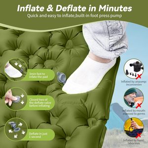 Doppio materassino-auto gonfiante 4 "Extra-spesso per 2 persone con cuscino gonfiabile materassino per zaino in spalla - Product Image 4