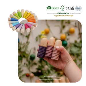 JET Montessori Figurines en bois arc-en-ciel Blocs d'empilage Jouets éducatifs pour enfants de 4 à 6 ans Emballage en boîte de couleur - Product Image 1