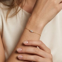 Pulsera de plata de ley S925 con moissanita de corte marquesa de 1 quilate, cadena tipo caja, chapada en oro, delicada, con diamante solitario, regalo de joyería para mujer