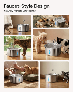 Bebedero Automático para Gatos de Acero Inoxidable, Ultrasilencioso, con Capacidad de 2.2L, Dispensador de Agua Automático para Mascotas - Product Image 6