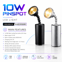 Mini Lámpara Pinspot Inalámbrica 2.4G de 10W con Batería LED, Control DMX IR para Fiestas, KTV, Discotecas