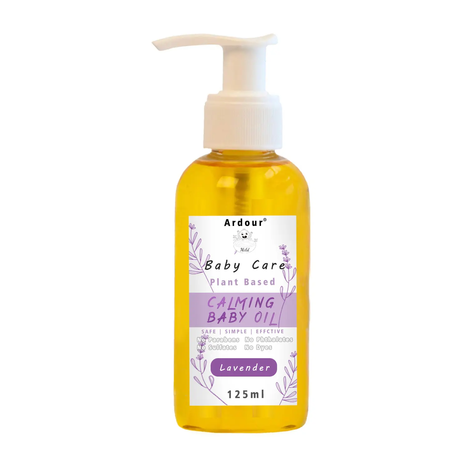 Lavender Natural Organic Baby Care Products Baby Oil For Newborn Skin Hair and Body Moisturizing Nourishing Smoothing