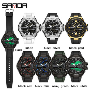 Nouvelle arrivée 2023 Sanda 3185 Design tendance Bracelet TPU <span class=keywords><strong>Montre</strong></span> numérique analogique <span class=keywords><strong>antichoc</strong></span> pour homme Reloj <span class=keywords><strong>Montre</strong></span> <span class=keywords><strong>de</strong></span> sport chronographe étanche - Product Image 6