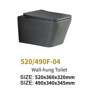 <span class=keywords><strong>WC</strong></span> mural carré moderne en céramique mate colorée, toilettes suspendues sans bride pour salle de bain et hôtel, articles sanitaires - Product Image 3
