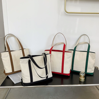 Sac à bandoulière en toile personnalisé sous les bras Sac fourre-tout de loisirs écologique avec fermeture éclair Sacs à main patchwork en coton colorblock pour femmes