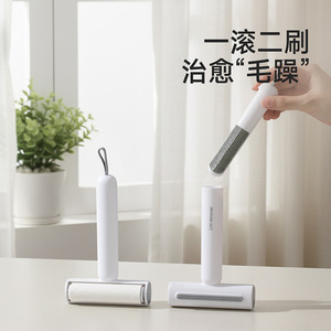 Lint Roller With Replacement Sheets Portable Clothes Hair Remover 9.2Cm Width 40 Sheets Dual Function For Cat Fur And Clothing - Product Image 1