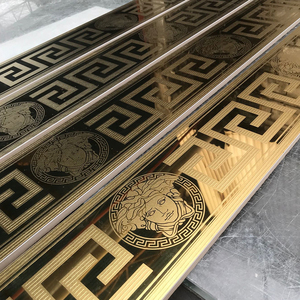 <span class=keywords><strong>Piastrelle</strong></span> italiane di lusso Springletile hotel greek key medusa pattern gold glitter <span class=keywords><strong>piastrelle</strong></span> <span class=keywords><strong>decorative</strong></span> per <span class=keywords><strong>bagno</strong></span> in ceramica lucida - Product Image 6