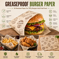 Feuilles de papier sulfurisé pour hamburgers, résistantes à l'huile, découpées sur mesure pour les restaurants de restauration rapide, les cafés et les distributeurs de produits alimentaires
