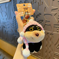 Porte-clés en peluche chien abeille mignon, breloque créative pour sac, adorable pendentif animal en peluche, accessoires de mode pour filles, décoration de sac