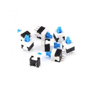 50 piezas de interruptores de botón rectangulares DPDT de 6 pines, cuadrados de 8mmx8mm, con bloqueo automático, producto nuevo - Product Image 1