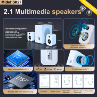 Sistema de Altavoces Multimedia RGB de 2.1 Canales y 120W RMS, Subwoofer de 6.5'', 5.3 Modos de Ecualización, Control Remoto para Hogar y Computadora