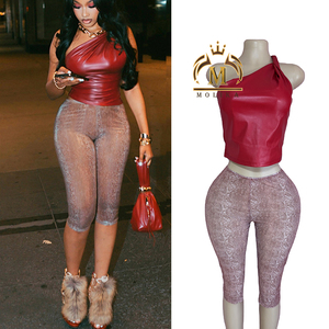 Short En Cuir PU Femme - Taille Haute - Noir - Fausse Cuir Extensible - Clubwear