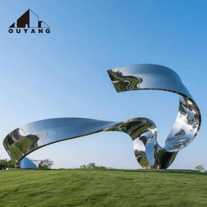 QUYANG Scultura in Acciaio Inossidabile a Specchio per Giardino, Grande Opera d'Arte Astratta Moderna Personalizzata per Decorazione Esterna <span class=keywords><strong>Immobiliare</strong></span> - Product Image 6