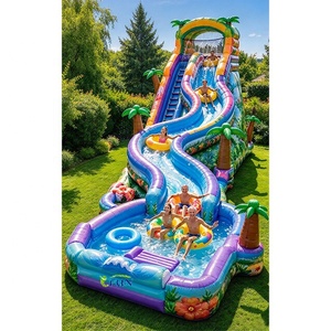 Piscine gonflable Lazy River avec toboggan pour jardin, installation facile, en PVC, pour jeux aquatiques pour enfants, directement de l'usine - Product Image 1