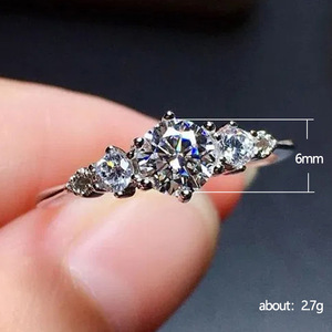 Anello in cristallo rotondo per donna, elegante, minimalista, alla moda, accessori per feste quotidiane - Product Image 5
