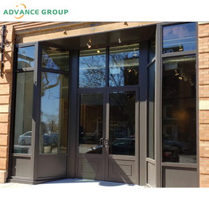 Porte d'entrée commerciale en aluminium à double vitrage personnalisée Porte d'entrée Design moderne <span class=keywords><strong>pour</strong></span> supermarché Shop Mall Prix à vendre - Product Image 1
