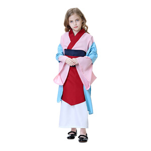 Costume de <span class=keywords><strong>Mulan</strong></span> pour enfants, <span class=keywords><strong>robe</strong></span> traditionnelle chinoise Hanfu pour filles, Halloween, carnaval, cosplay - Product Image 2