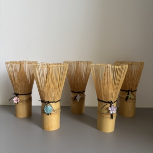 Japanese Ceremonial Grade Matcha Tea Set Bamboo Whisk Spoon Custom Logo Accessories Different Color Threads for Matcha Whisking