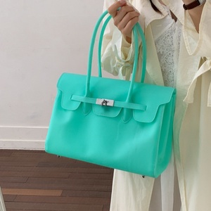 Sac fourre-tout transparent en gelée avec poignée, vente directe usine, élégant, grande capacité, pour femme, idéal pour l'été et les voyages - Product Image 4