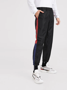Pantaloni sportivi da uomo Streetwear all'ingrosso con pannelli laterali pantaloni sportivi in poliestere <span class=keywords><strong>bianco</strong></span> personalizzati - Product Image 6