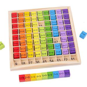 子供木製乗算テーブルボード子供早期教育数学学習おもちゃモンテッソーリ教育木製おもちゃ - Product Image 5
