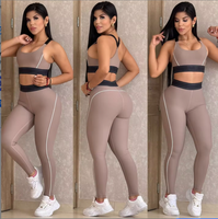 Conjunto de Yoga de 2 Piezas para Mujer, Cintura Alta y Levanta Glúteos, Bra Deportivo de Alta Elasticidad y Leggings, Traje de Compresión para Verano, Ideal para Correr