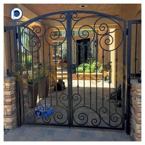 Puerta de Hierro Forjado con Relieve de Vid y Vidrio Esmerilado - Resistente al Óxido y un Encanto para la Entrada de la Villa - Product Image 4