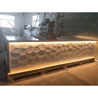Décorations pour restauration Table de buffet en marbre Comptoir de buffet d'hôtel personnalisé Présentoir d'aliments avec lumière LED