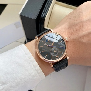 Relojes Mecánicos de Alta Calidad a la Moda, Reloj de Pulsera con Diseño de Fase Lunar y Correa Negra, Gran Venta - Product Image 3