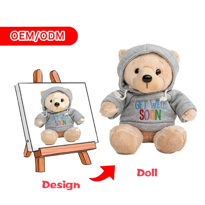 2023 nuovo giocattolo di peluche che produce orsacchiotto personalizzato con t-shirt cartone animato peluche personalizzato giocattolo di peluche