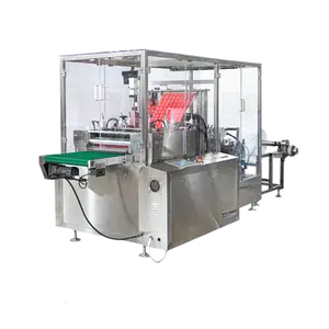Mesin pembuat tisu basah tunggal 4 sisi, mesin pengemasan bantalan katun alkohol, penghilang rias wajah
