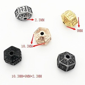 Cuentas espaciadoras geométricas de acero inoxidable Yunnique para la fabricación de pulseras, componentes de joyería DIY, proceso de fundición - Product Image 2