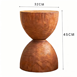 Tabouret en bois massif sculpté à la main, <span class=keywords><strong>table</strong></span> d'appoint moderne en bois naturel, style Wabi-sabi, piédestal en tronc d'arbre pour la décoration du salon - Product Image 6
