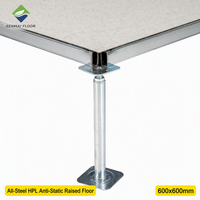 Plancher surélevé antistatique, panneau HPL tout acier 600x600mm, plancher informatique ESD avec piétement et poutre pour bureau SENMAI