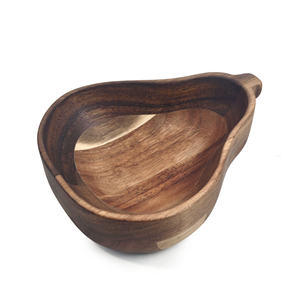 Cuenco <span class=keywords><strong>para</strong></span> servir en forma de pera de madera de acacia Premium, bandejas <span class=keywords><strong>para</strong></span> servir de madera, platos, <span class=keywords><strong>Mini</strong></span> plato de postre de caramelo de madera - Product Image 2