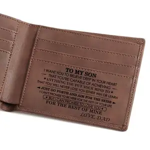 Boshiho กระเป๋าเงินหนัง PU สุดสร้างสรรค์สำหรับผู้ชายผู้หญิง,กระเป๋าสตางค์สลักลายสไตล์มินิมอลลิสต์บัตร RFID พับสองทบ