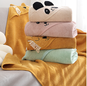 Serviette de bain à capuche pour bébé en coton premium, poncho absorbant et écologique, motif animal de dessin animé, 35x35 pouces - Product Image 6